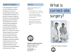 Correct Site Surgery - American College of Surgeons