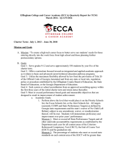 1 Effingham College and Career Academy (ECCA) Quarterly Report
