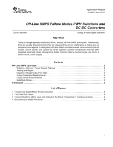 Off-Line SMPS Failure Modes PWM Switchers and DC-DC