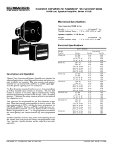 Installation Instructions for Adaptatone® Tone Generator Series