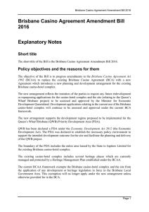Brisbane Casino Agreement Amendment Bill 2016 explanatory note