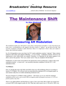 Measuring AM Modulation - The Broadcasters` Desktop Resource