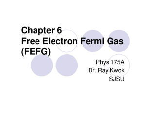 Chapter 6 Free Electron Fermi Gas (FEFG)