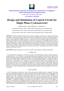 Design and Simulation of Control Circuit for Single Phase