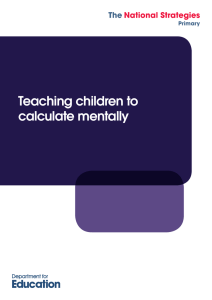 Teaching children to calculate mentally