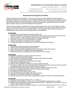 Residential Final Inspection Checklist