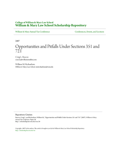 Opportunities and Pitfalls Under Sections 351 and 721
