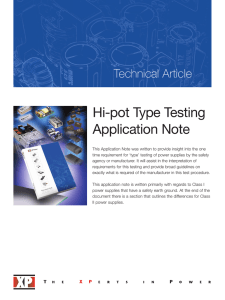 Hi-pot Type Testing Application Note