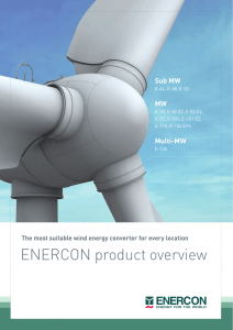 Product overview ENERCON Product overview.