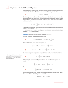 Using Series to Solve Differential Equations