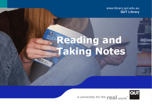 Reading and Taking Notes - Studywell