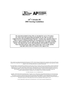 2003 AP Calculus BC Scoring Guidelines - AP Central