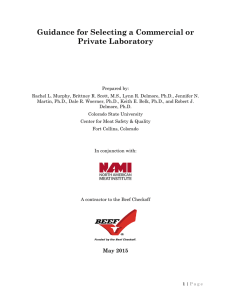 Guidance for Selecting a Commercial or Private Laboratory