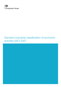 Standard Industrial Classification of Economic Activities (SIC) 2007