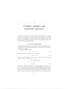 Complex numbers and hyperbolic functions