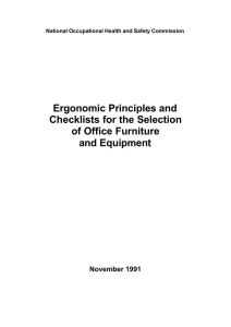 Ergonomic Principles and Checklists for the Selection of Office