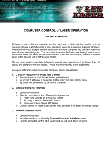 COMPUTER CONTROL of LASER OPERATION