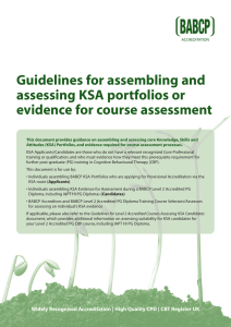 Guidelines for Assembling and Assessing KSA Portfolios