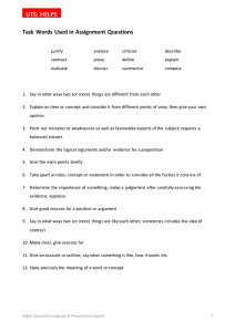 Task Words Used in Assignment Questions