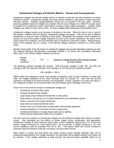 Unbalanced Voltages and Electric Motors