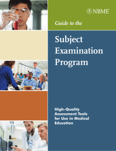 Subject Exam Information Guide - National Board of Medical