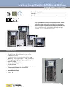 LX Lighting Control Panels Specification Sheet