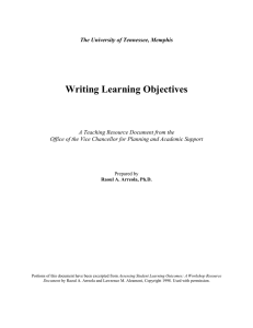Writing Learning Objectives