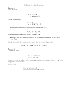 Solutions to selected exercise Exercise 1 Given the model y = Xβ + u