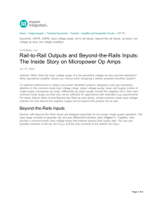Rail-to-Rail Outputs and Beyond-the-Rails Inputs