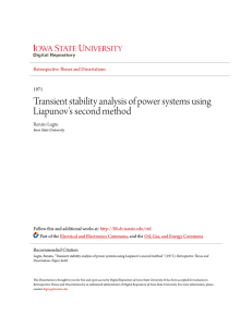 Transient stability analysis of power systems using Liapunov`s