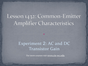 Lesson 1432: Common-Emitter Amplifier Characteristics