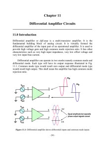 Chapter 11 Differential Amplifier Circuits