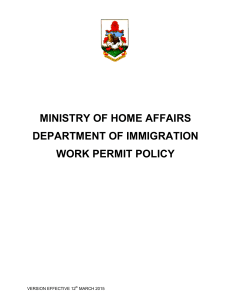 Immigration Work Permit Policy