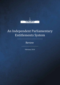 An Independent Parliamentary Entitlements System Review