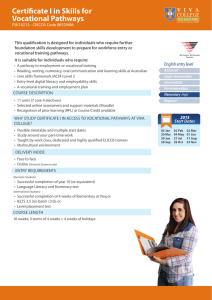 Certificate I in Skills for Vocational Pathways