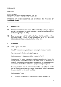 Notice 626 - April 2015 - Monetary Authority of Singapore