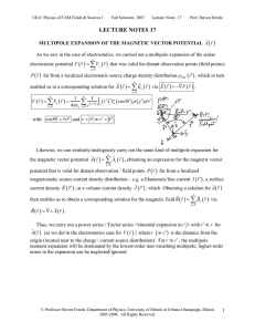 Multipole Expansion of the Magnetic Vector Potential, A