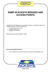 SNMP IN ACKSYS BRIDGES AND ACCESS POINTS