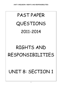 PAST PAPER QUESTIONS RIGHTS AND RESPONSIBILITIES UNIT