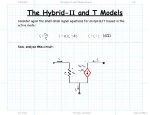 The Hybrid Pi and T Models lecture
