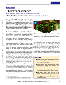 The Physics of Nerves - Membrane Biophysics Group