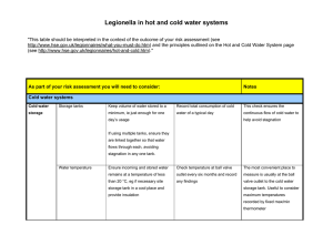 Hot and cold water table - Legionella