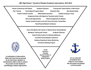 LMC High School: Pyramid of Student Academic Interventions, 2013