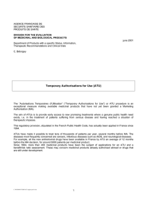 Temporary Authorisations for Use (ATU)