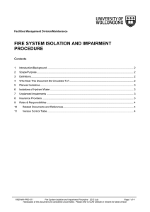 fire system isolation and impairment procedure