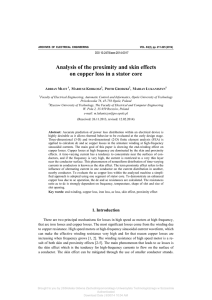 Analysis of the proximity and skin effects on copper loss in a stator