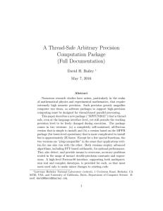 A Thread-Safe Arbitrary Precision Computation Package (Full