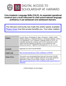 Core Academic Language Skills (CALS): An expanded operational