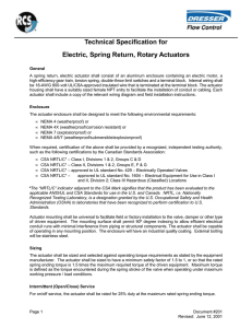 Electric, Spring Return, Rotary Actuators - K