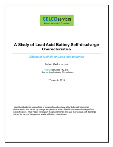 A Study of Lead Acid Battery Self-discharge